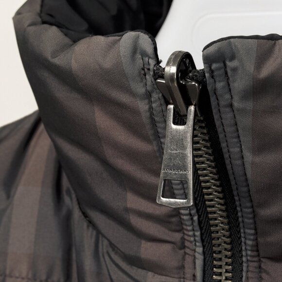 Burberry Brit Grey-Check Reversible Belted Goose Down Puffer Jacket - Picture 7 of 16